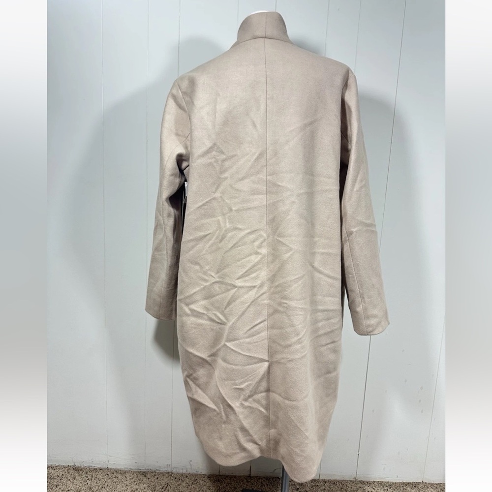 NEW Old Navy Women's Beige Long Dress Coat Size 2XL  Tall Button Up Pockets - Picture 6 of 13